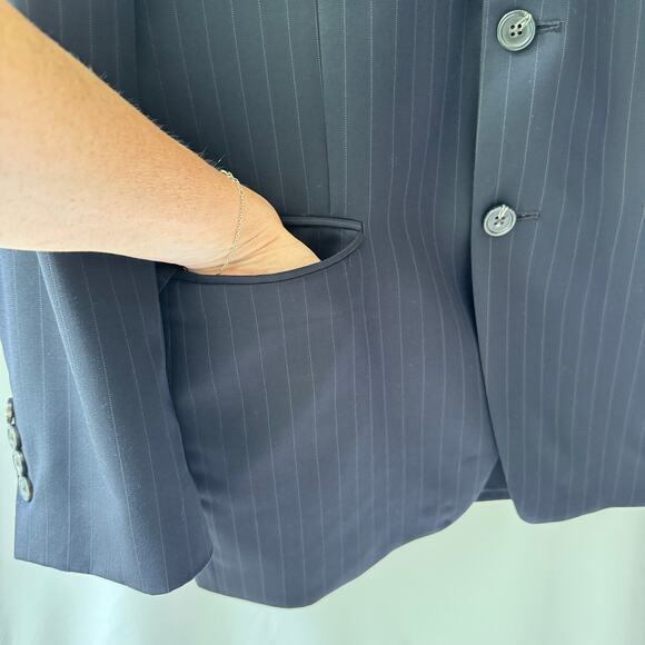 Vintage Lauren Ralph Lauren Wool Blazer Mens 40R Blue Union Made Canada EUC - Picture 9 of 10